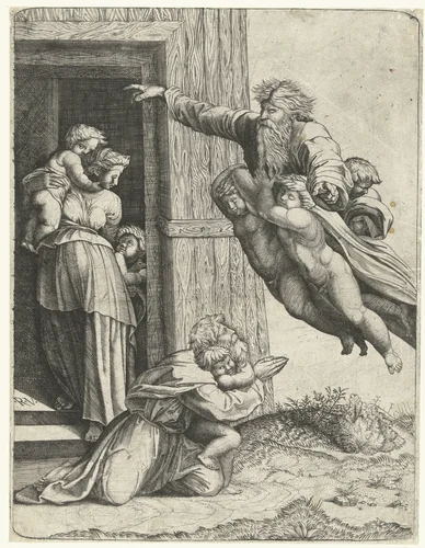 God verschijnt aan Noach by anonymous, print, 1513-1565