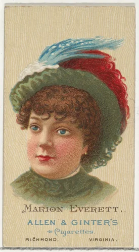 Marion Everett, from World's Beauties, Series 2 (N27) for Allen & Ginter Cigarettes by Allen & Ginter, print, 1888