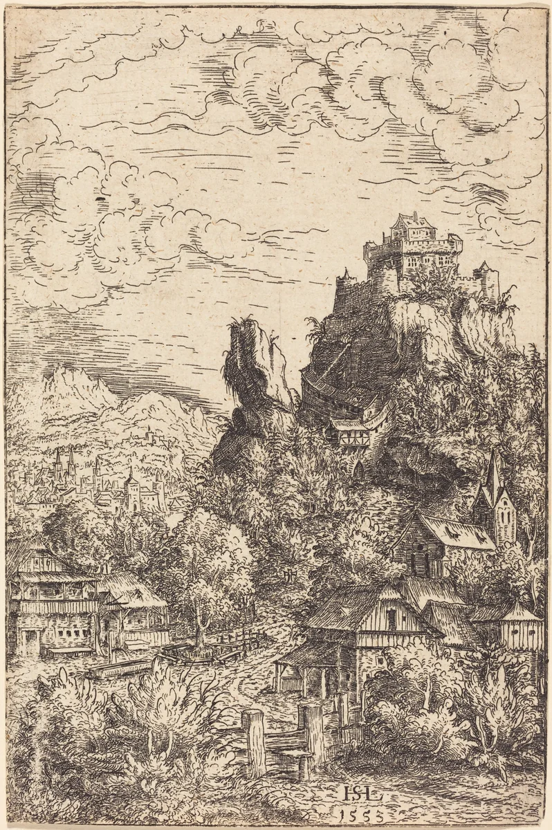 Landscape with a Castle by Hanns Lautensack, print, 1553