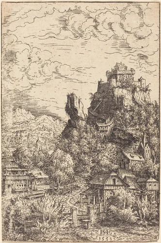 Landscape with a Castle by Hanns Lautensack, print, 1553