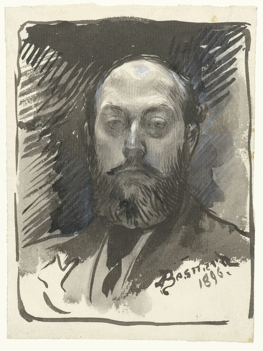 Zelfportret by Albert Besnard, drawing, 1896