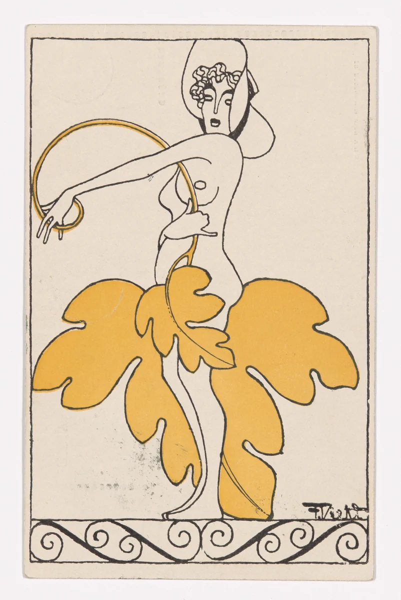 Postcard for the Kabarett Fledermaus, Vienna by Félix Vallotton, design, 1908