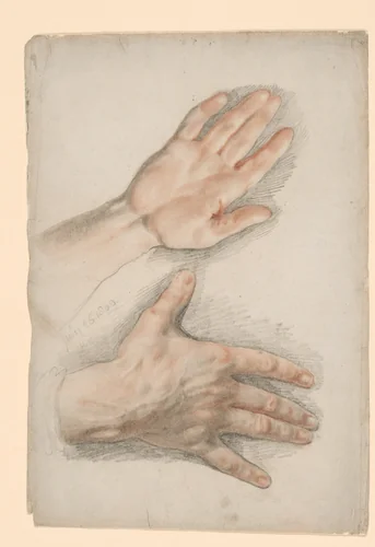 Two Studies of a Right Hand by Thomas Lawrence, drawing, 1800
