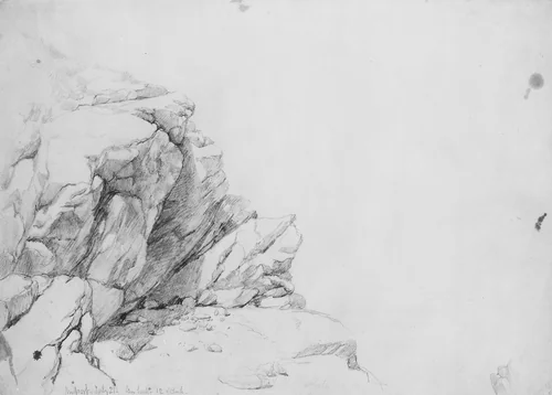 Rocks by the Sea, Newport by Daniel Huntington, artwork, 1816-1906