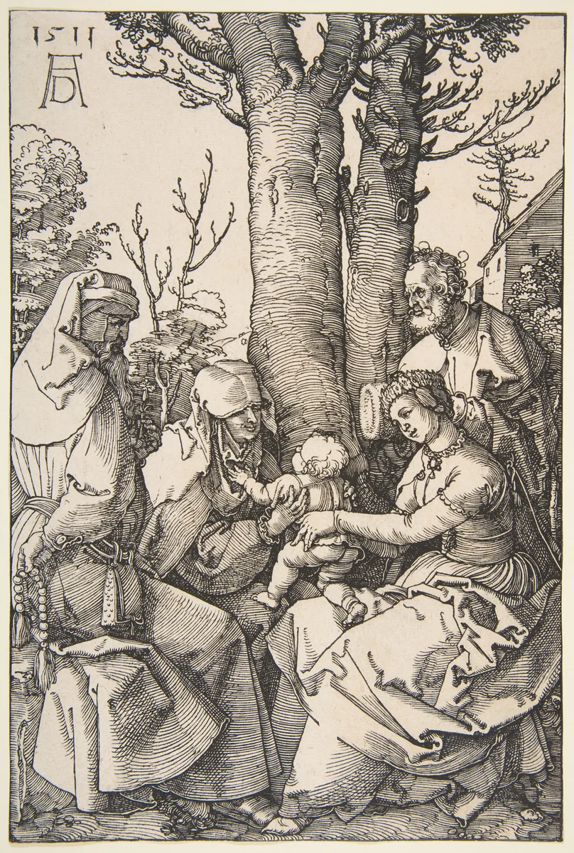The Holy Family with Saint Joachim and Saint Anne by Albrecht Dürer, print, 1511