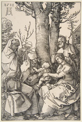 The Holy Family with Saint Joachim and Saint Anne by Albrecht Dürer, print, 1511