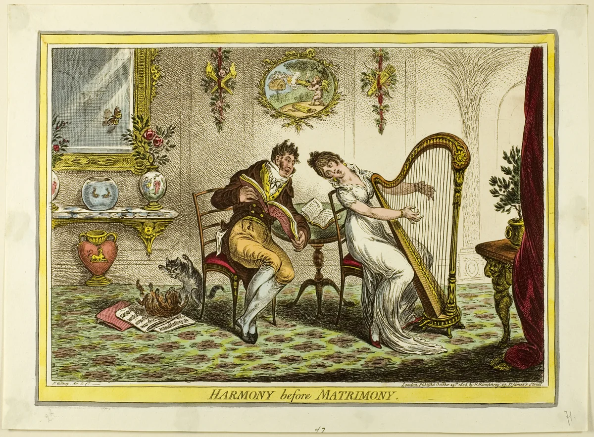 Harmony Before Matrimony by James Gillray, print, 1805