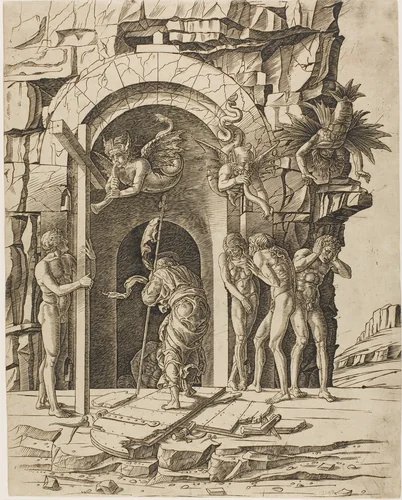 Descent into Limbo by Andrea Mantegna, print, 1475-1480
