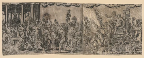 Bacchanalian Scene by Francesco Bertelli, print, 1590-1650