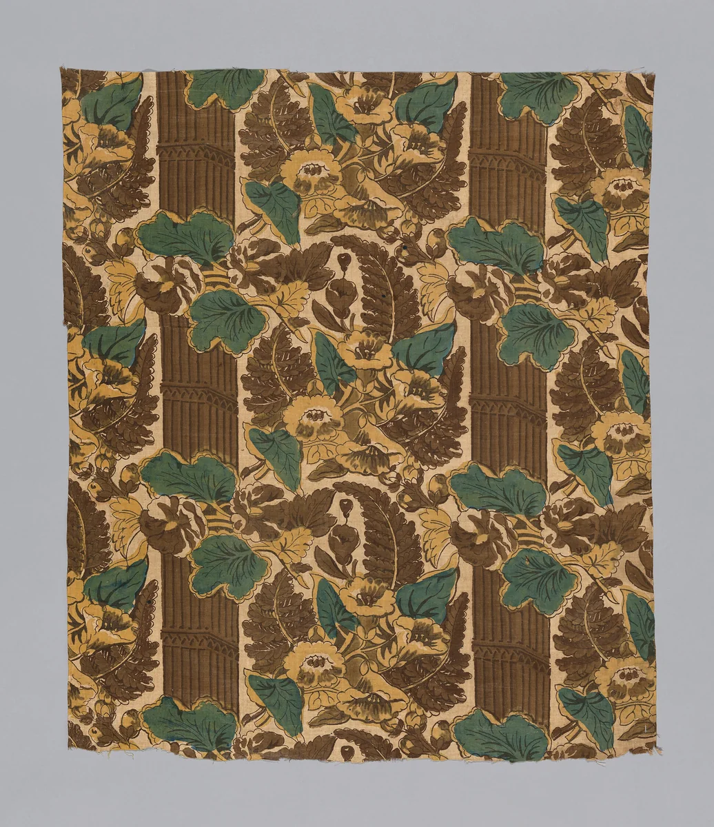 Panel (Pillar Design) by England, textile, 1820-1839