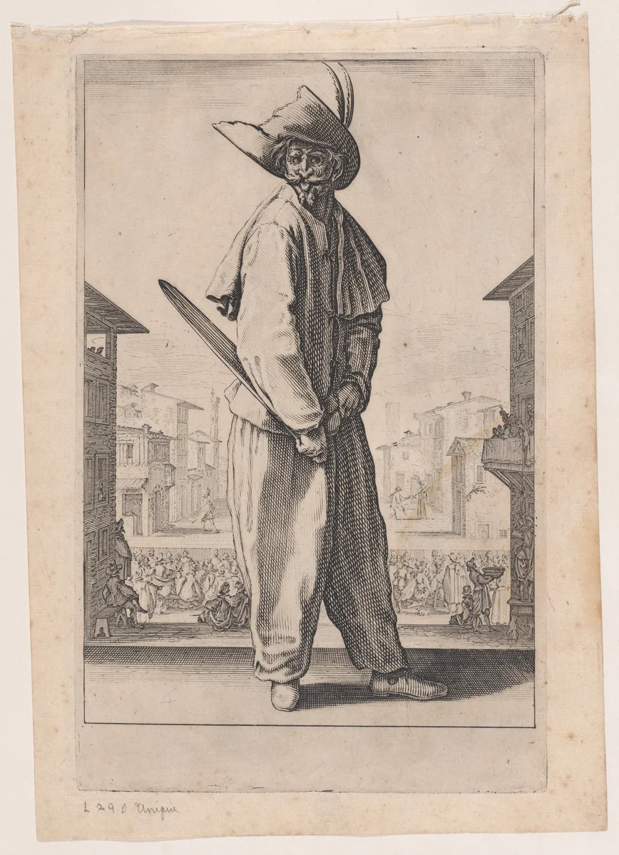 Le Zani ou Scapin, from "Les Trois Pantalons pièces appélees Les Trois Acteurs" (The Three Pants also called the Three Actors) by Jacques Callot, print, 1615-1625