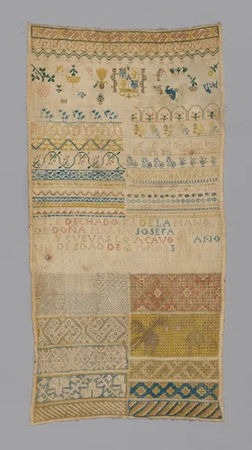 Sampler by Spain, textile, 1815