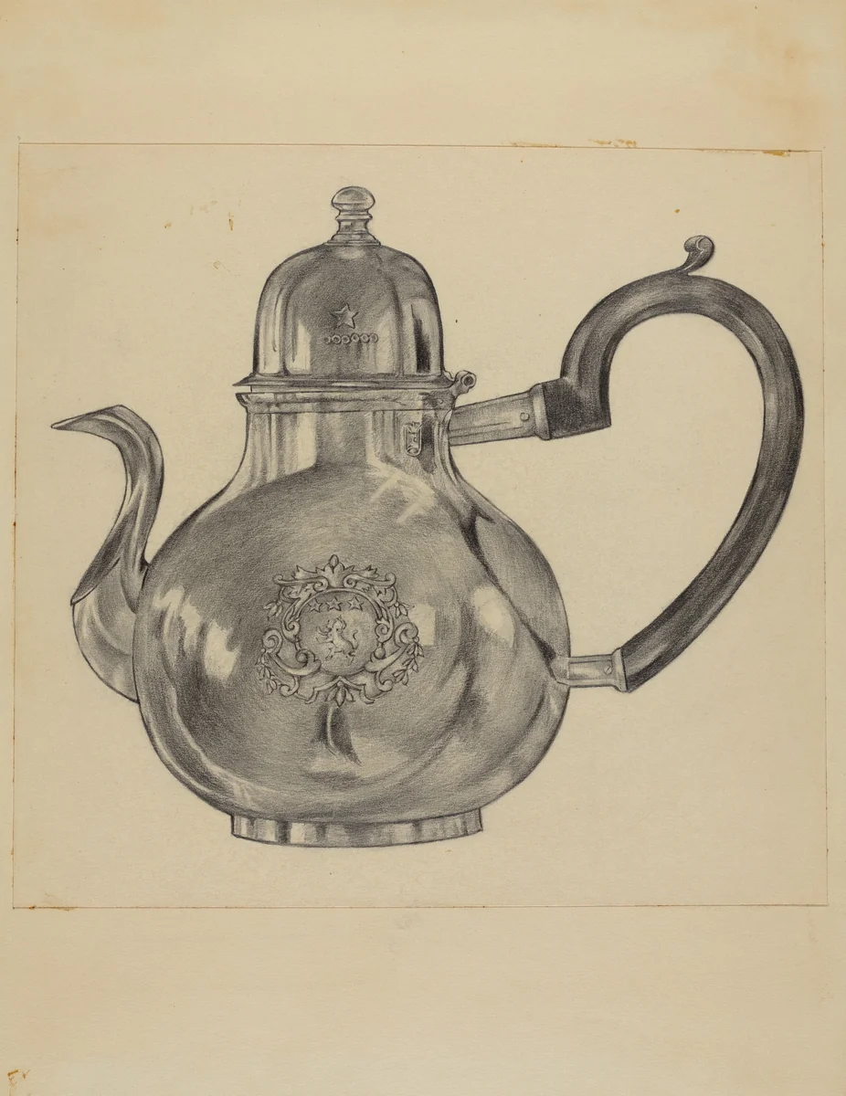 Silver Teapot by S. Brodsky, index of american design, 1936