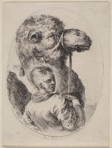 Groom with a Camel by Stefano della Bella, print, 1649