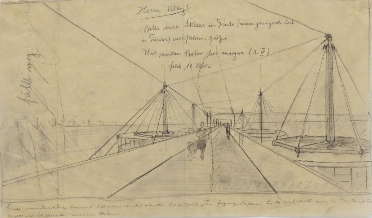 Suspension Houses Project (Perspective) by Bodo Rasch, Heinz Rasch, architecture, 1927
