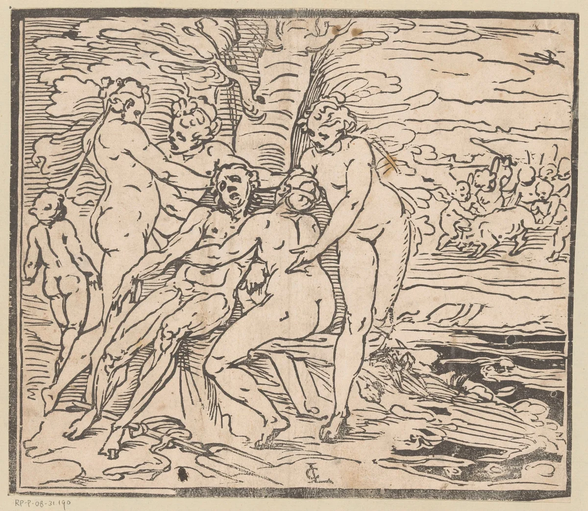 Venus treurt om de dood van Adonis by Unknown, print, 1537-1585