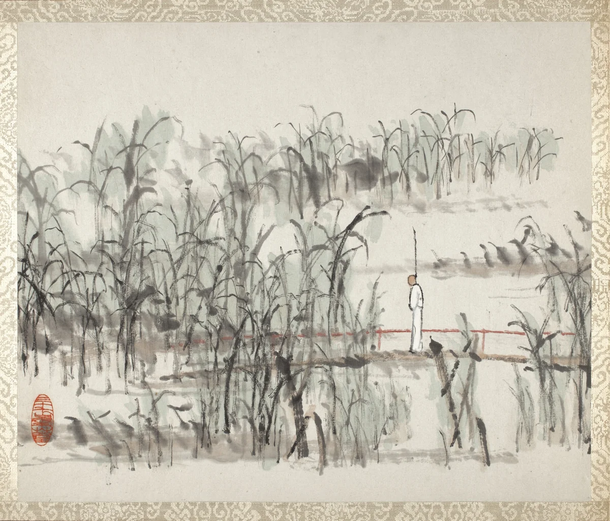 Album of Landscapes and Calligraphy for Liu Songfu by Xugu (虛谷), painting, 1895-1896