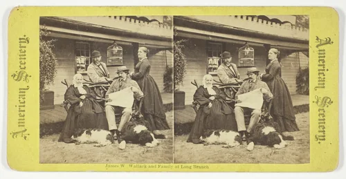 James W Wallack and Family at Long Branch by Artist Unknown, photograph, 1875-1899