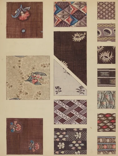 Textile from Quilt by Millia Davenport, index of american design, 1937