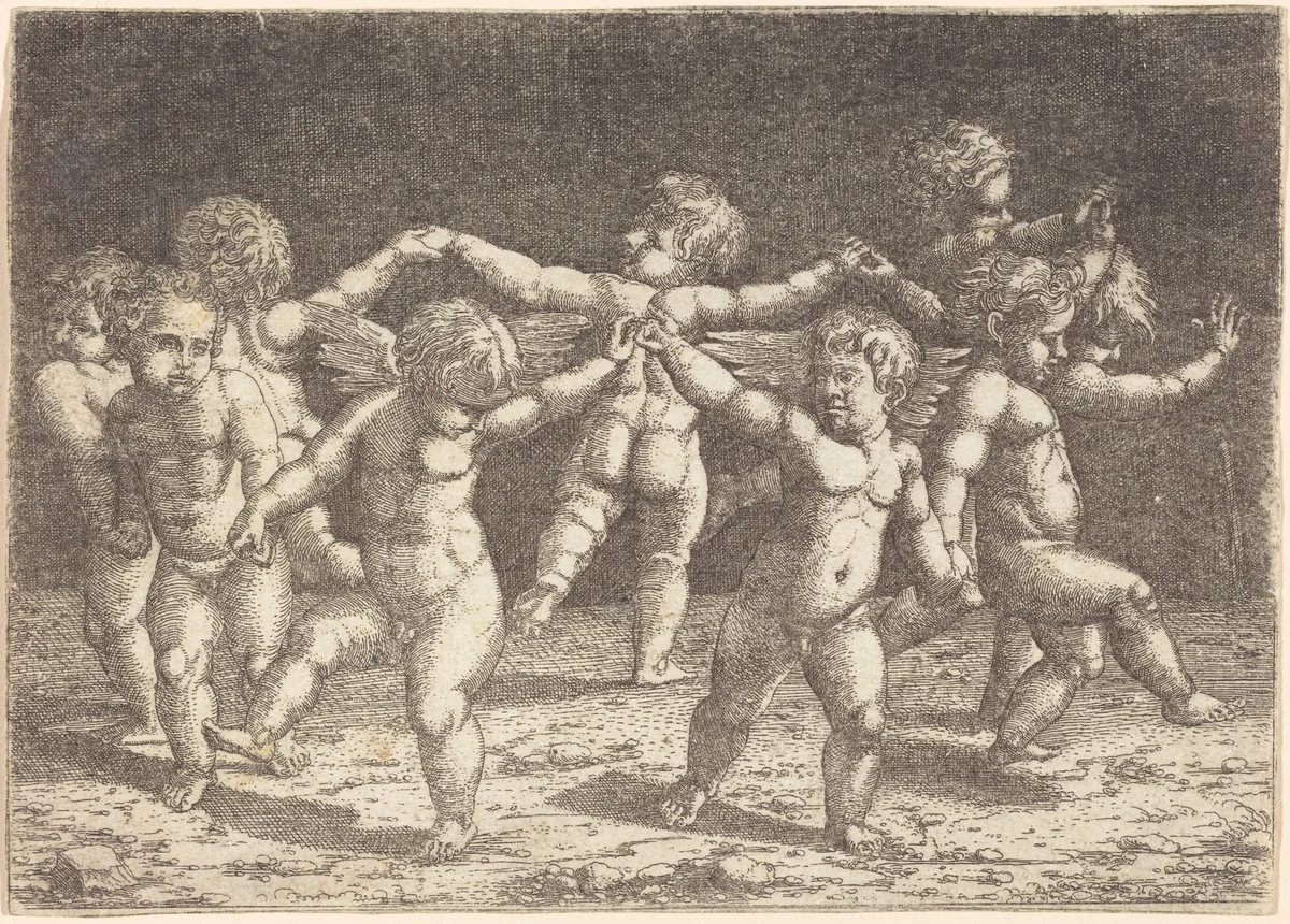 Dance of the Gods of Love by Sebald Beham, print, 1500-1550