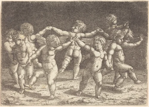 Dance of the Gods of Love by Sebald Beham, print, 1500-1550