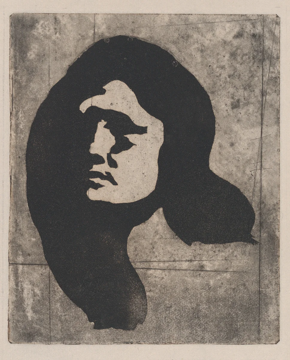Head of a Woman by Eugène Carrière, print, 1899-1909
