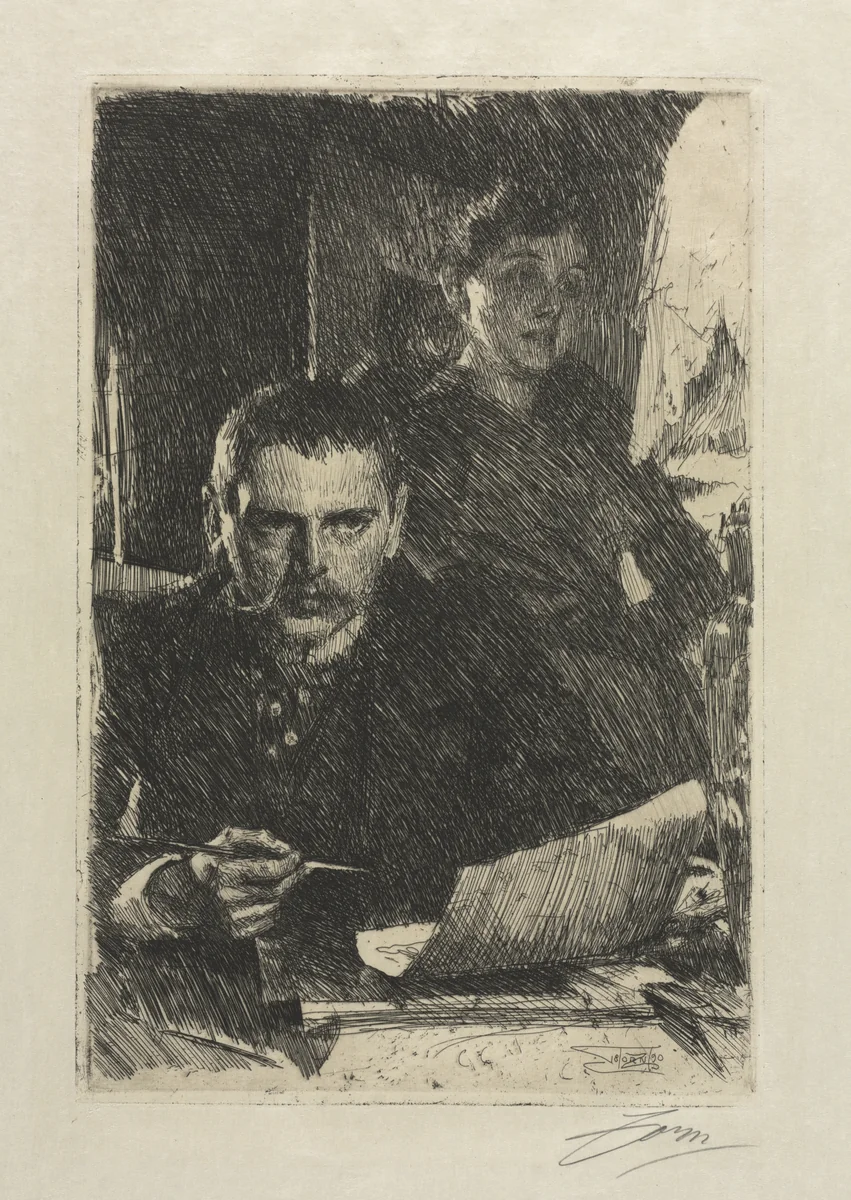 The Artist and His Wife by Anders Zorn, print, 1890