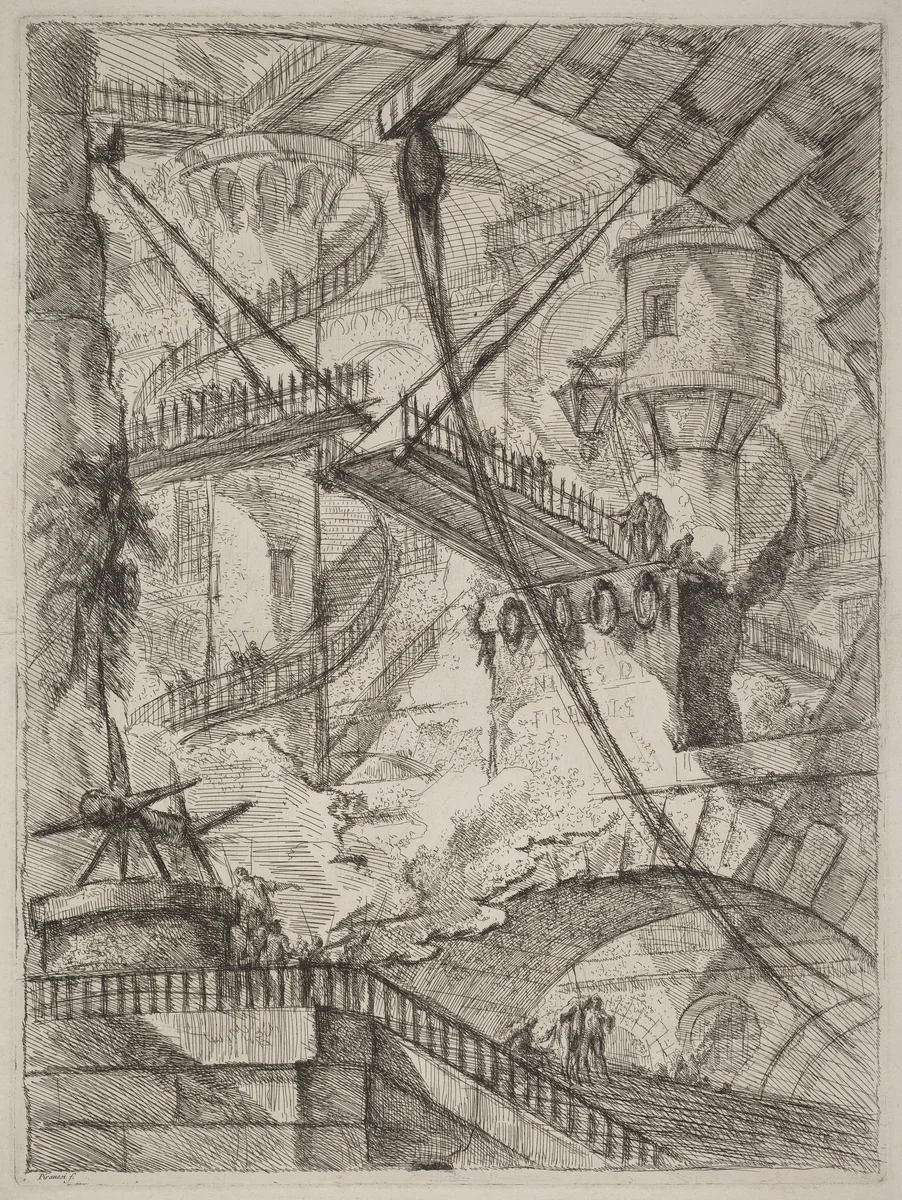 The Drawbridge by Giovanni Battista Piranesi, print, 1750-1758