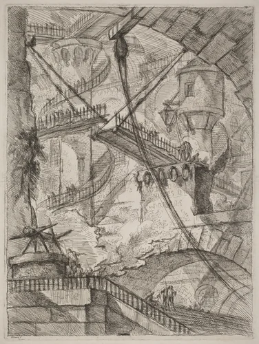 The Drawbridge by Giovanni Battista Piranesi, print, 1750-1758