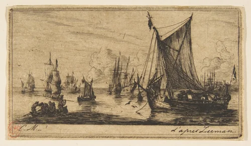 South Sea Fishers by Charles Meryon, print, 1850