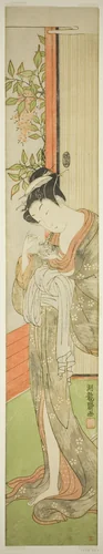 Young Woman Feeding a Rat by Isoda Koryusai, print, 1766-1776