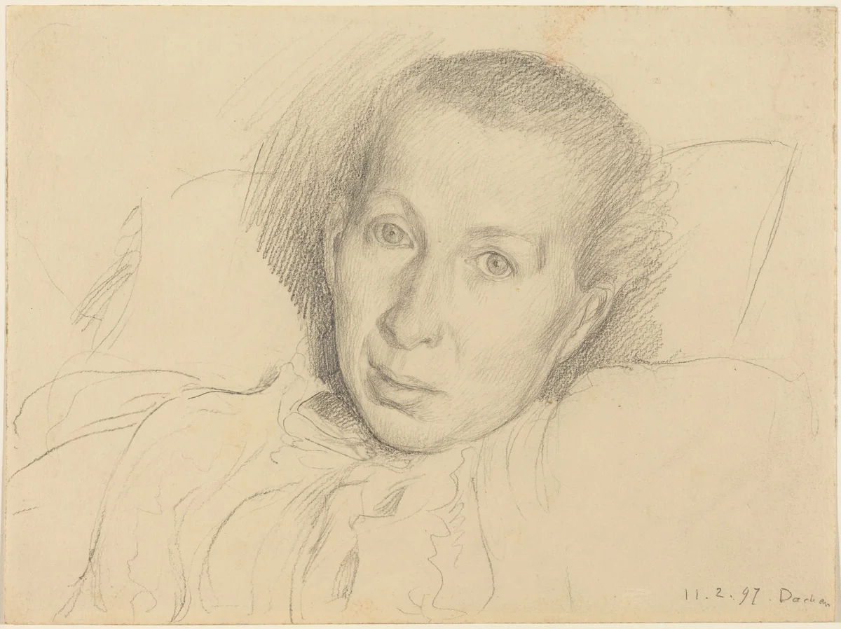 The Artist's Sister, Marie von Kalckreuth by Leopold von Kalckreuth, drawing, 1897