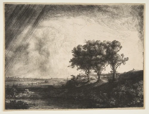 The Three Trees by Rembrandt van Rijn, print, 1643