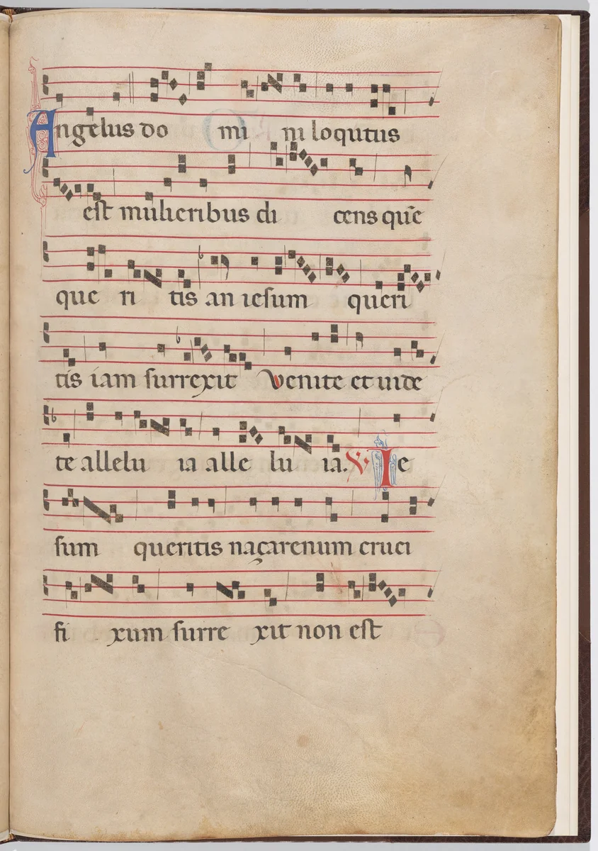 Leaf 2 from an antiphonal fragment by Italian 13th Century, drawing, 1270-1280