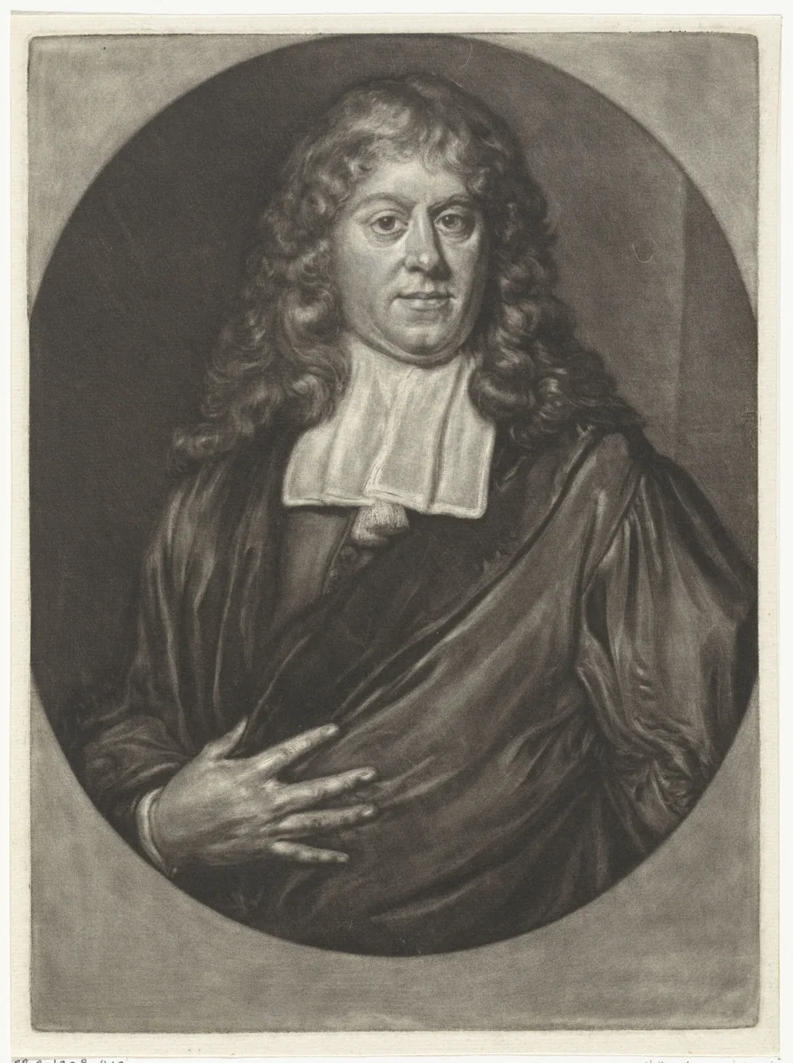 Portret van Gerbrand van Leeuwen by Pieter van der Plas, print, 1687-1708
