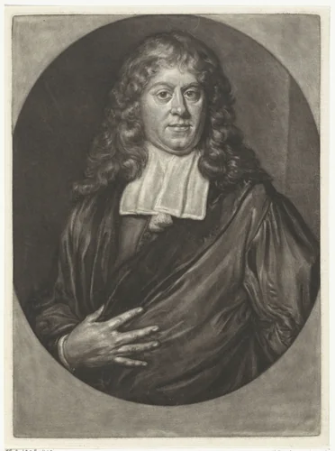 Portret van Gerbrand van Leeuwen by Pieter van der Plas, print, 1687-1708