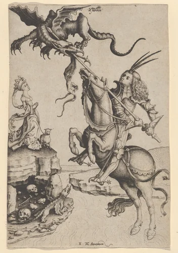 St. George by Master IAM, print, 1465-1495