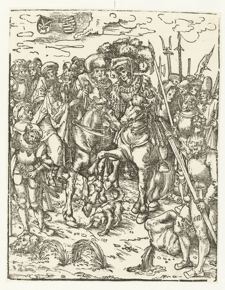 Marteldood van Paulus door onthoofding by Lucas Cranach, print, 1510-1514