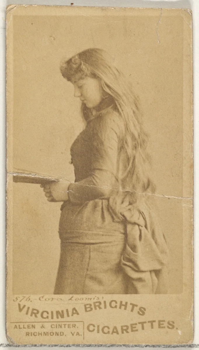 Card 576, Cora Loomis, from the Actors and Actresses series (N45, Type 1) for Virginia Brights Cigarettes by Allen & Ginter, photograph, 1885-1891