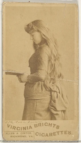 Card 576, Cora Loomis, from the Actors and Actresses series (N45, Type 1) for Virginia Brights Cigarettes by Allen & Ginter, photograph, 1885-1891