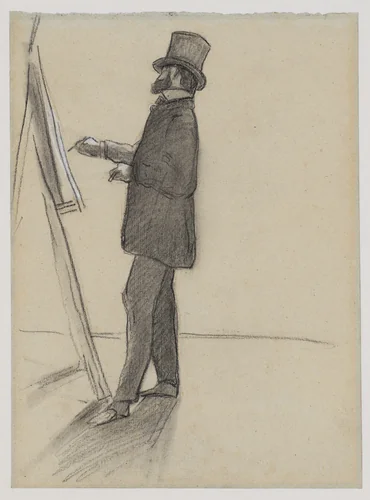 Manet and his Easel by Jean-Frédéric Bazille, drawing, 1868-1870