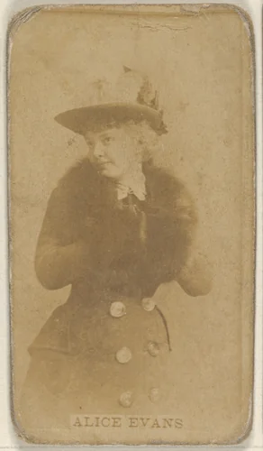 Alice Evans, from the Actors and Actresses series (N45, Type 8) for Virginia Brights Cigarettes by Allen & Ginter, photograph, 1885-1891