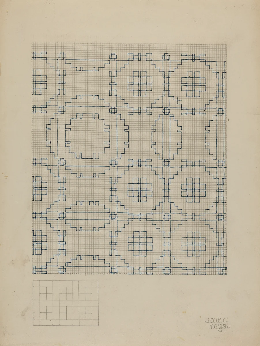 Homespun Quilt by Julie C. Brush, index of american design, 1937