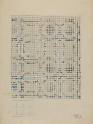 Homespun Quilt by Julie C. Brush, index of american design, 1937