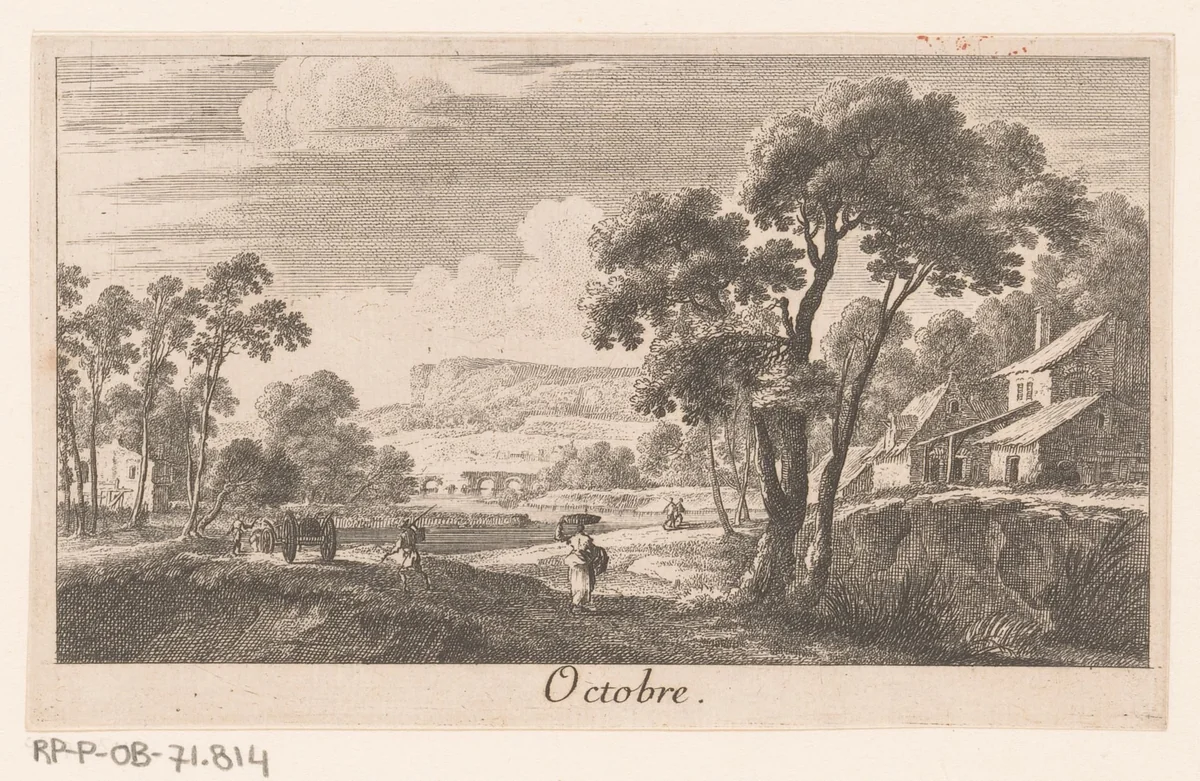 Oktober by Gabriel Perelle, print, 1613-1655