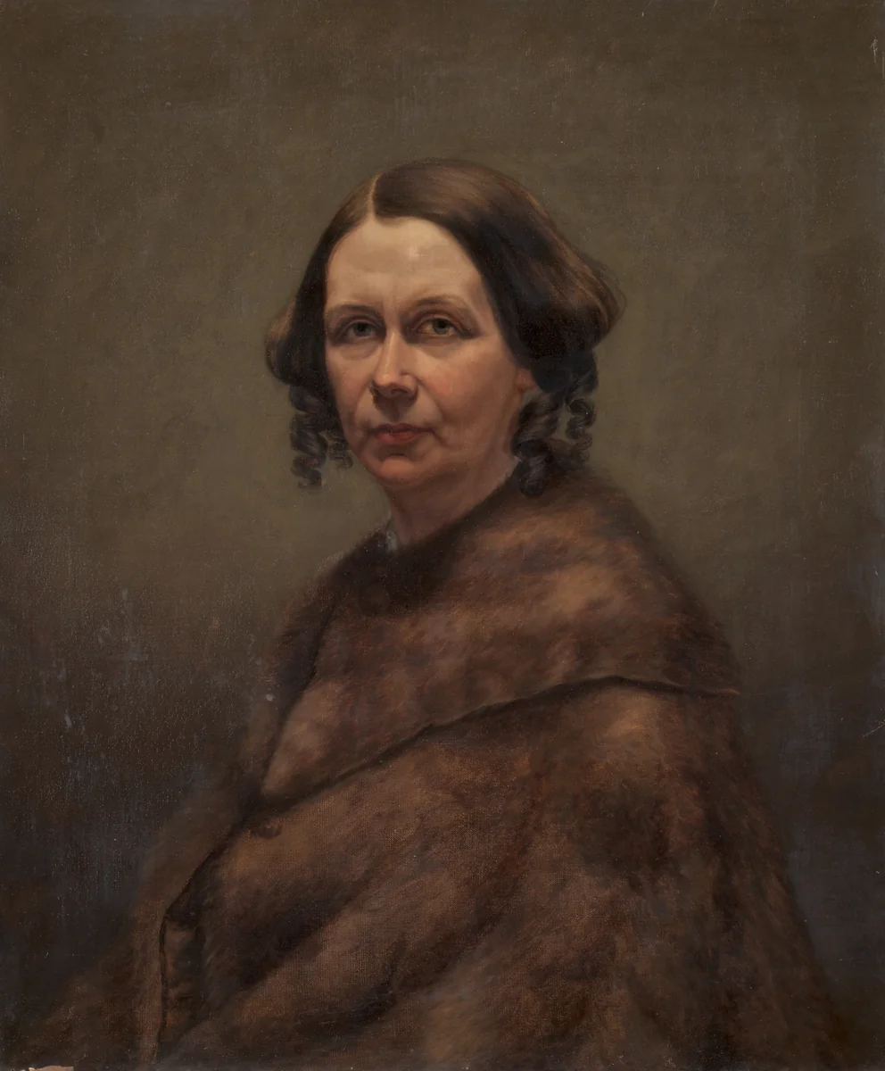 Mrs. Goss (The Woman in Fur) by Caroline L. Ransom, painting, 1849-1859