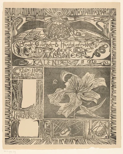 Kalenderblad 1893 by Carel Adolph Lion Cachet, print, 1893