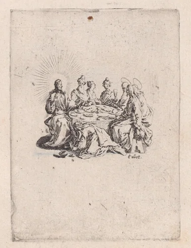 Le Repas Chez le Pharisien (The Meal at the Home of the Pharisee), from "Les Quatre Banquets" (The Four Feasts) by Jacques Callot, print, 1620-1630