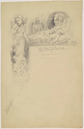 Study for "Sculpture" by James Henry Moser, drawing, 1890