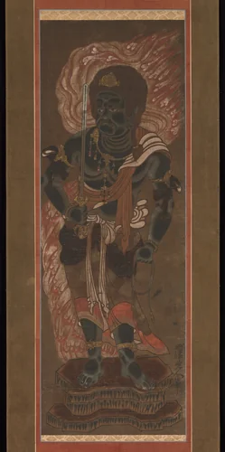 Fudō Myōō and Two Attendants by Ryūshū Shūtaku, painting, 1300-1388